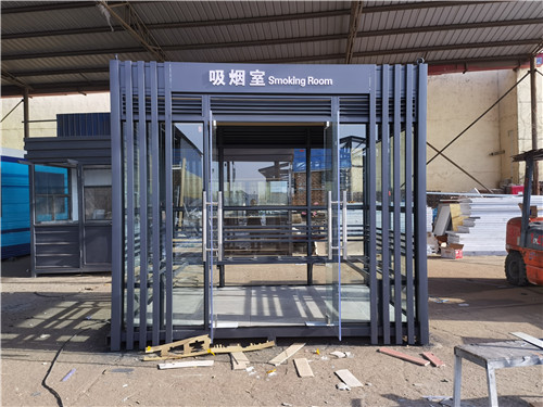 香港内蒙古工厂吸烟亭玻璃吸烟室完工